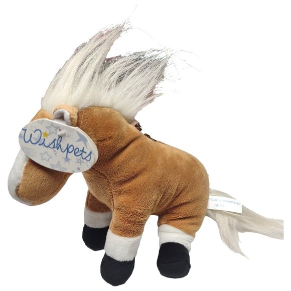 2004 Wishpets "Major" Horse Soft Plush Purse Bag w/Zipper Brown White Stuffed - Picture 3 of 11